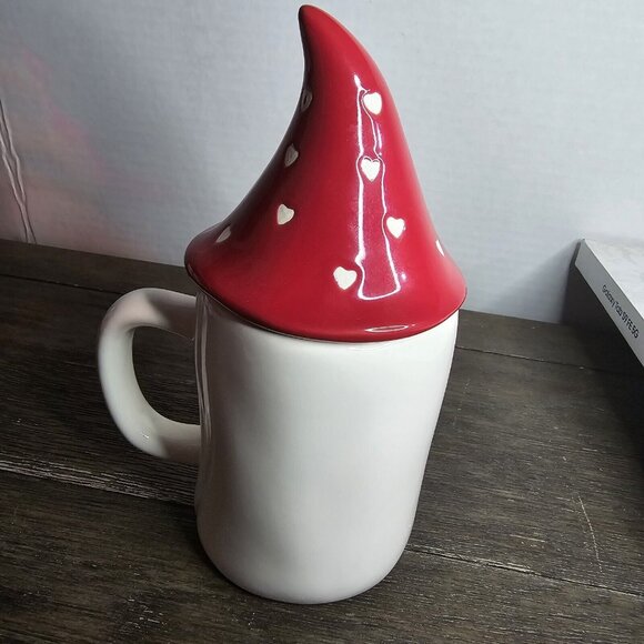 Rae Dunn Artisan Soul Mate Valentine's Day Mug Gnome Red Hearts Topper 2021 - Picture 6 of 11